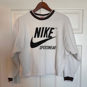 Nike White and Black Sportswear Crewneck